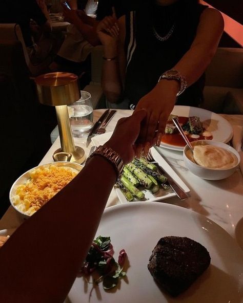 Couple Dinner Date Aesthetic, Couples Vision Board, Dinner Date Aesthetic, Black Girls Luxury Lifestyle, Couples Dinner, Vision Board Pics, Date Night Dinners, Vision Board Pictures, Dream Vision Board