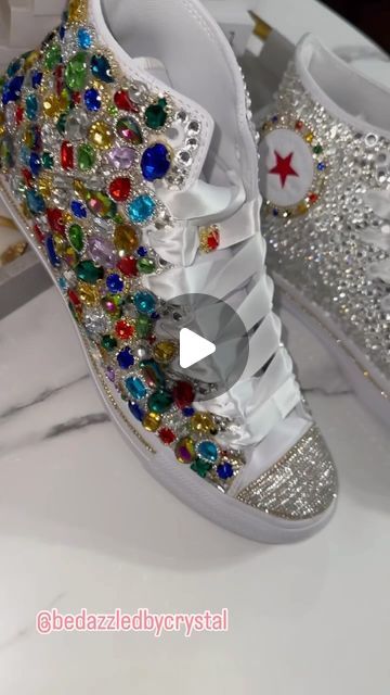 💎Bedazzled by Crystal, LLC  💎 on Instagram: "Custom order done and off to Texas!! Order yours today !! Www.bedazzledbycrystal.com" Disney Sparkle, Bling Clothes, Bedazzled Shoes Diy, Bedazzled Shoes, Shoe Refashion, Sneaker Ball, Creative Clothes, N Shoes, Shoes Diy