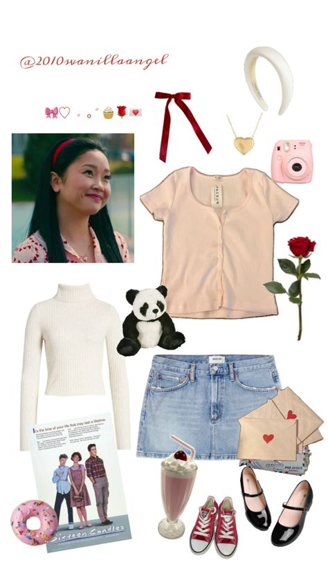 lara jean coquette vintage 50s jenny han 2010s nostalgia girly romcom to all the boys ive loved before tatbilb 2010s Nostalgia, Coquette Vintage, Lara Jean, Jenny Han, New Wardrobe, The Boys, Aesthetic Outfits, Halloween Outfits, Wardrobe