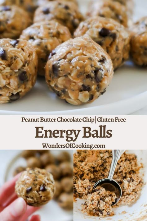 Energy Balls - Peanut Butter Chocolate - Wonders Of Cooking Gluten Free No Bake, Protein Balls Healthy, Peanut Butter Energy Balls, Protein Balls Recipes, Gluten Free Dessert Recipes, Peanut Butter Oats, Energy Ball Recipe, Gluten Free Dessert, Peanut Butter And Chocolate