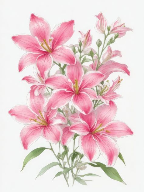 Indulge in the beauty of nature and elevate your space with this pink lily flower poster. Printable Wall Art Coquette, Pics To Put In Your Room, Pink Flowers Poster, Flower Wall Poster, Pink Poster For Room, Pink And White Poster Prints, Posters To Decorate Room, Pink Prints For Walls Aesthetic, Wall Print Pink