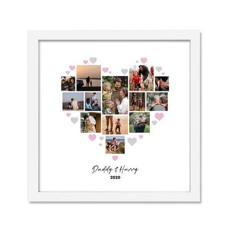 Custom Heart Photo Montage Print (Style A) - Personalized Wedding, Anniversary, Baby photos, Mothers Day, Birthday framed picture. Small Heart Photo Collage, Small Photo Frame Ideas, Wedding Frames Ideas, Family Frame Ideas, Customized Photo Frame, Photo Frame Collage Ideas, Collage Frame Ideas, Family Photo Frame Ideas, Photo Collage Ideas Framed