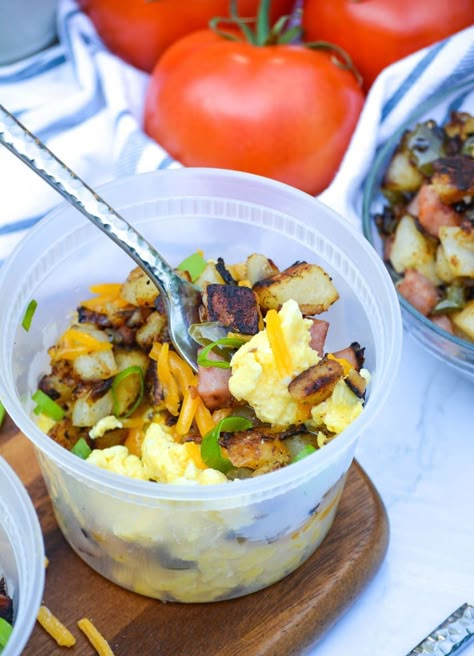 Grab & Go Make Ahead Breakfast Bowls - The Quicker Kitchen Out Of The Box Breakfast Ideas, Meal Prep Breakfast Croissants, Meal Prep Breakfast Ideas Freezer, Easy Cafe Breakfast Ideas, Diy Jimmy Dean Breakfast Bowl, Dash Multimaker Recipes, Bulk Freezer Breakfast, Breakfast For Week Meal Prep, Breakfast Meal Prep Pancakes