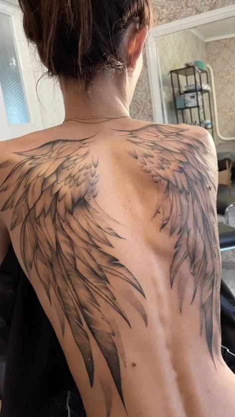 Wing Tattoo On Shoulder, Angel Wings Tattoo On Back, Eagle Wing Tattoos, Angel Tattoo For Women, Angel Wing Tattoo, Wing Tattoos On Back, Tattoo Wings, Wing Tattoos, Tattoos On Back