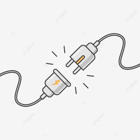 Plug And Outlet Tattoo, Electrical Wires Drawings, Wires Drawing, Drawing Electricity, Plug Drawing, Electricity Drawing, Plug Illustration, Electricity Illustration, Electronics Drawing