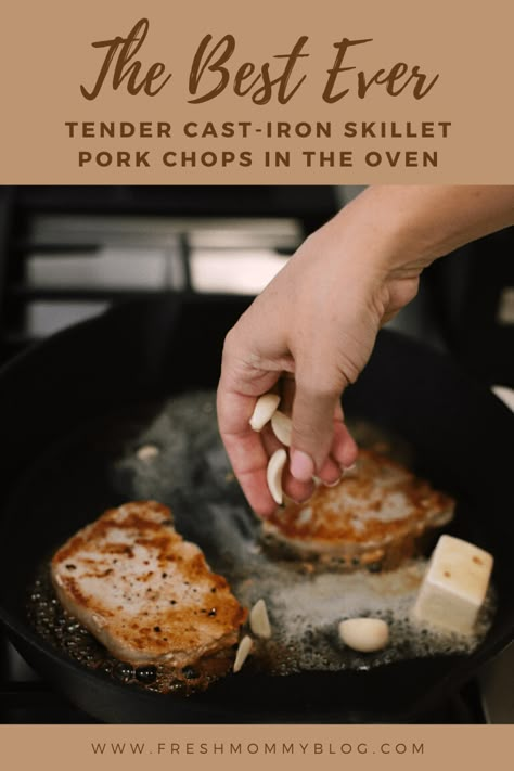 Pork Chop On Cast Iron Skillet, How To Make Thick Pork Chops Tender, Easy Skillet Pork Chops, Pork Chops In The Oven Cast Iron Skillet, Cast Iron Skillet Recipes Porkchops, Pork Chops In A Cast Iron Skillet, How To Cook Juicy Pork Chops, Pork Chops Cast Iron Skillet, Thick Pork Chop Recipe