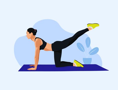 Workout Woman Illustration - Stay Safe & Healthy by Syamlal P Krishna Stretching Illustration, Healthy Illustration Art, Healthy Illustration, Stay Healthy, Work Out Illustration, Workout Illustration, Healthy Woman, Working Out Cartoon, Womens Workout