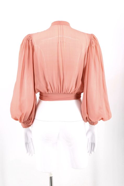 30s silk chiffon smocked peasant sleeve blouse / vintage 1930s petal pink blouson sleeve top as is Vintage Tops Blouse, 1930s Blouse, 1930 Style, Silk Chiffon Blouse, 1930s Style, Art Movements, Peasant Sleeve, Draped Blouse, Blouson Sleeve