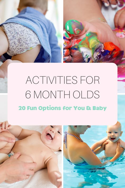 Activities for 6 Month Olds; 21 Fun Options for You  Baby! If you're struggling to find activities to do with your 6 month old, here's some great options that will help you interact and bond with each other! #6monthold #thingstodo #sensorylearning 7 Month Baby Milestones, 5 Month Baby Milestones, 6 Months Old Activities, 6 Month Baby Milestones, 6 Month Baby Activities, Baby Milestone Chart, Baby Development Activities, Baby Milestones Pictures, One Month Baby