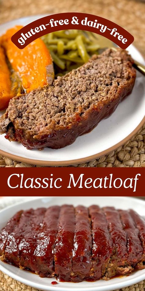 Gluten Free Dairy Free Meatloaf, Meatloaf Recipes Gluten Free, Gluten Free Meatloaf Muffins, Gluten Free Roast, Gluten Free Meatloaf Recipe, Paleo Entrees, Easy Gluten Free Dinner, Gluten Free Meatloaf, Celiac Diet