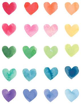 Watercolor Rainbow Hearts Art Print by Poppy Loves to Groove contemporary-prints-and-posters Watercolor Hearts, Heart Art Print, Watercolor Heart, Watercolor Rainbow, Rainbow Art, Rainbow Color, Heart Stickers, Heart Art, Watercolor Cards