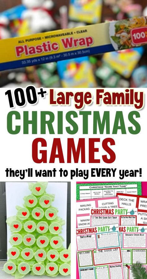 Christmas Scrabble Game, Christmas Party Ideas For Large Groups, Christmas Present Games Family, Christmas Tree Games Holiday Parties, Family Christmas Eve Games, Big Family Christmas Games, Family Games For Holidays, Santas Grab Bag Game, Holiday Games Family Party Ideas