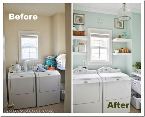 Homestead Laundry, Diy Lavanderia, Laundry Makeover, Office Organizing, Laundry Room Inspiration, Laundry Room Diy, Diy Laundry, Casa Vintage, Small Laundry Room