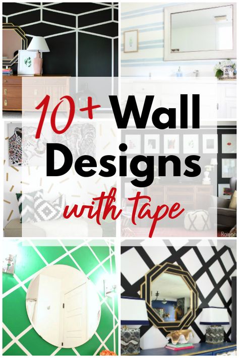 Completely transform your space with these wall painting ideas using painters tape. #painterstape #wallideas #paintdesigns #homedecor #diy #interiordesign #featurewall #accentwall #featurewallideas #accentwallideas #painterstapeart #walldesigns #walldesignideas Painters Tape Design Wall, Painters Tape Wall, Masking Tape Wall, Painters Tape Design, Painters Tape Art, Painted Feature Wall, Tape Wall Art, Geometric Wall Paint, Diy Wall Design