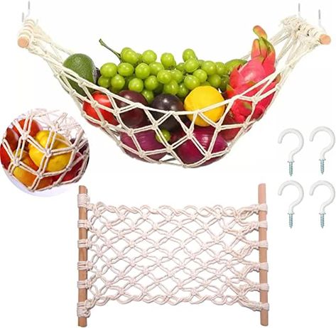 Amazon.com: Fruit Hammock Banana Storage, Fruit Hammock, Storing Produce, Storage For Kitchen, Banana Holder, Hanging Fruit Baskets, Fruit Holder, Vegetable Storage, Fruit Storage