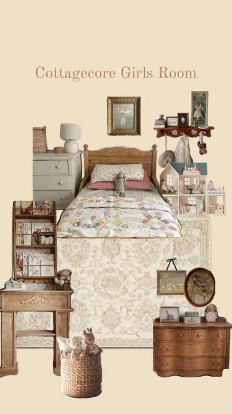 Cottagecore Girls Bedroom Cottage Core Vintage Bedroom, Vintage Toddler Rooms Girl, Cottagecore Bedroom Simple, Toddler Girl Vintage Bedroom, Cottage Toddler Girl Room, Coquette Toddler Room, English Cottage Girls Bedroom, Farmhouse Toddler Girl Room, Cottagecore Girls Bedroom