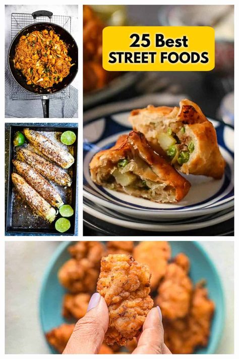 Sidewalk Safari: 25 of the World's Most Delicious Street Food Recipes Party Food Dinner, Arepas Recipe, World Street Food, Street Food Business, Foods At Home, Italian Street Food, Dinner Party Dishes, Street Food Recipes, Christmas Eve Party