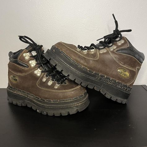 Rare Vintage chunky sketchers jammers platform shoes... - Depop Sketchers Jammers, Sketchers Shoes For Women, Sketchers Sandals, Sketchers Shoes, 90s Platform Shoes, Shoes Teen, Funky Shoes, Shoe Inspo, Leather Collar