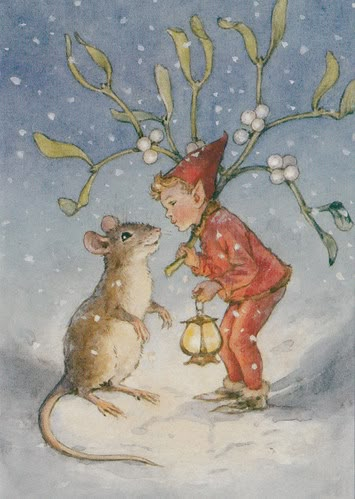 Margaret Tarrant "mouse and elf" vintage Christmas card | Flickr Margaret Tarrant, Images Noêl Vintages, Elves And Fairies, Winter Illustration, Vintage Christmas Images, Fairytale Illustration, Vintage Fairies, Flower Fairies, Illustration Vintage