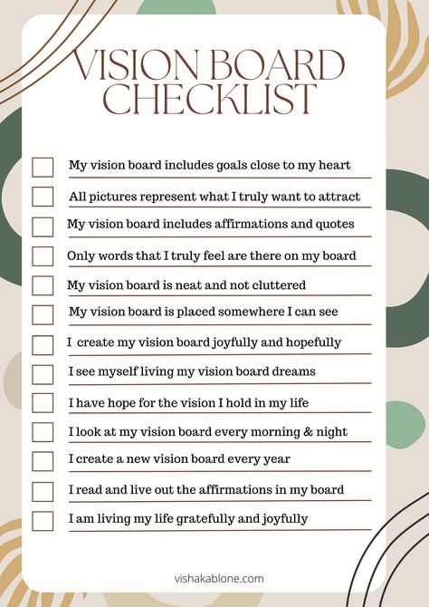 Vision Board Checklist for manifestation - Vishaka Blone 2024 Manifestation List, 2024 Vision Board Planning, Materials For Vision Board, How To Make Visionboard, Vision Board For Beginners, What Do You Need For A Vision Board, Diy Vision Board Inspiration Wall, Building A Vision Board, Polaroid Vision Board