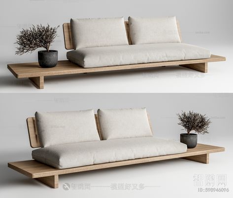 Japanese Style Wabisabi Style A Sofa For Two 3D Model Download - Model ID.598946096 | 1miba Japanese Couch, Japan Sofa, Zen Sofa, Lighting Bathroom Vanity, Japanese Furniture Design, Japanese Sofa, Wabi Sabi House, Small Room Interior, Japanese Living Room