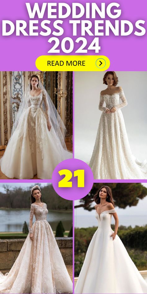 2024 Wedding Dress Trends: 21 Ideas to Steer Your Bridal Choice Romantic Winter Wedding Dress, Trendy Wedding Dress 2024, 2024 Wedding Gown Trends, Bride Dresses 2024, Bridal Dresses 2024 Trends, Trending Wedding Dresses 2024, Newest Wedding Trends, Bridal Gowns 2024, Wedding Dresses 2024 Bridal Collection