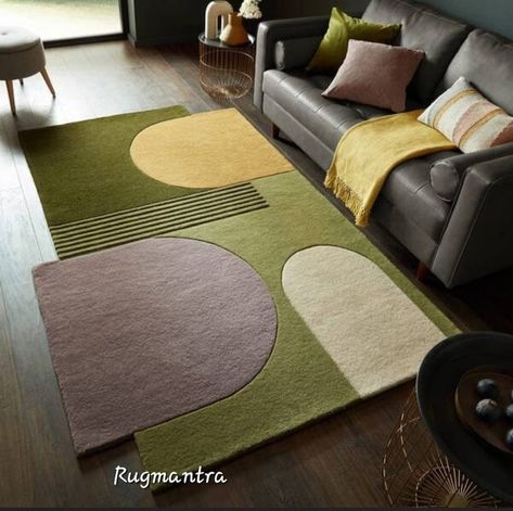 Premium Quality Handmade Vibrant Green Color Modernabstract Irregular Odd Shape Unique Woolen Tufted Area Rug for Living Room Bedroom Gifts - Etsy UK Apt Living Room Ideas, Rugs For Bedrooms, Home Office Rug, Fun Rugs, Office Rug, Dining Room Rug, Living Room Inspo, Pile Rug, Hand Tufted Rugs