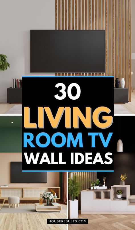 Upgrade your living room with our innovative TV wall design ideas! 📺🏡 Discover ways to make your TV wall a stunning centerpiece using custom cabinetry, textured panels, and decorative elements. Achieve a balanced and aesthetically pleasing look that complements your home's style. 🌟🛋️ Click to learn more! #TVWallDesign #LivingRoomInspo #HomeDecor Tv Panel Design For Living Room, Diy Tv Wall Design, Tv Panel Wall Design, Tv Wall Design Without Fireplace, Inexpensive Tv Wall Ideas, Living Room Wall Designs Ideas, Decorating Wall Behind Tv, Tv Wall Unit Ideas Living Room, Living Room Wall Ideas With Tv