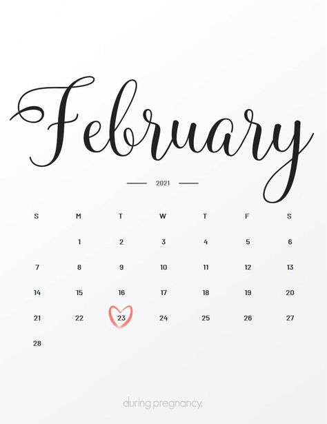 Due Date: February 23, 2021 | During Pregnancy February 13 Birthday, February 13 Quotes, One Month To Go Wedding Countdown Quotes, February Wallpaper, Watercolor Calendar, February Calendar, Free Calendar Template, Baby Due Date, Cake Templates