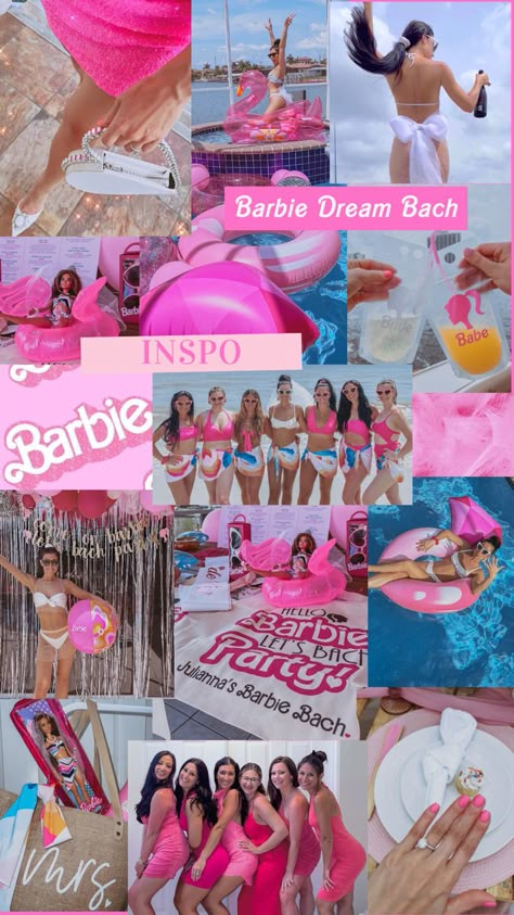 Bachelorette weekend, barbie theme bachelorette, Barbie bachelorette, Barbie bach Barbie Rush Theme, Barbie Inspired Outfits Pool Party, Barbie Bachelorette Party Itinerary, Barbie Beach Bachelorette, Barbie College Party, Barbie Bachelorette Outfit, Barbie Bachelorette Aesthetic, Barbie Found Her Ken Bachelorette, Barbie Core Bachelorette