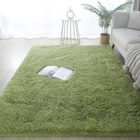 Amazon.com: GERBIT Shag Area Rug 8x10 Feet Soft Indoor Rectangular Rugs Carpet Modern Luxury Plush Rugs for Living Room Home Decor Grass Green : Home & Kitchen Green Shag Rug, Plush Rugs, Grass Rug, Grass Carpet, Carpet Modern, 4x6 Area Rugs, 5x7 Area Rug, 6x9 Area Rugs, Plush Carpet