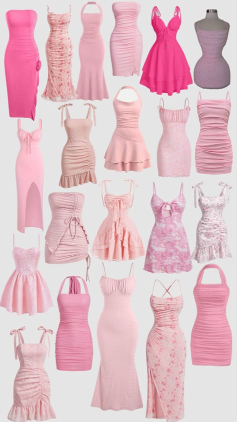 Pastel Dress Outfit Casual, Cute All Pink Outfits, Places To Buy Dresses Online, Different Types Of Dresses Style, How To Style Curvy Bodies, Dress Design Patterns Fashion, Pink Bday Outfit Ideas, Pink Dress Aesthetic Casual, Miss Match Outfits