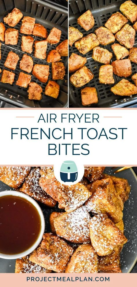 Air Fryer French Toast Sticks, Air Fryer French Toast, French Toast Bites, Air Fryer Recipes Snacks, French Toast Sticks, Air Fryer Oven Recipes, Air Fry Recipes, Air Fryer Dinner Recipes, Air Fryer Recipes Easy