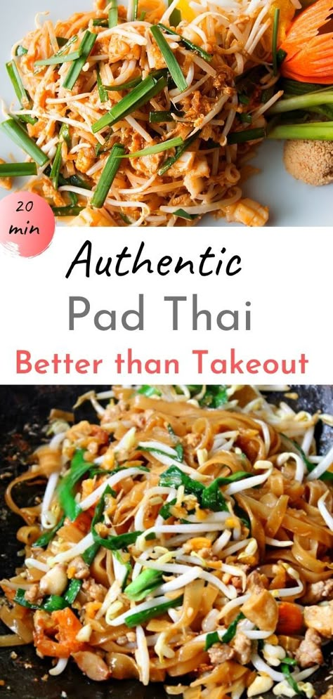 Tai Food Recipes, Authentic Pad Thai Recipe, Pad Thai Recipe Easy, Pad Thai Noodle, Tai Food, Best Pad Thai Recipe, Pad Thai Recipe Authentic, Easy Thai Recipes, Thai Recipes Authentic