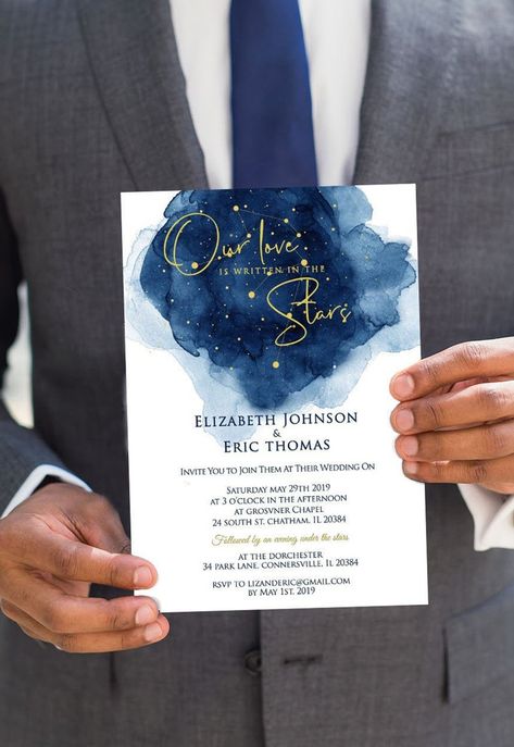 Pantone Colour of the Year Classic Blue Celestial Wedding Theme, Blue Pantone, Galaxy Wedding, Stars Wedding, Starry Night Wedding, Trending Wedding, Celestial Wedding, Written In The Stars, Blue Wedding Invitations