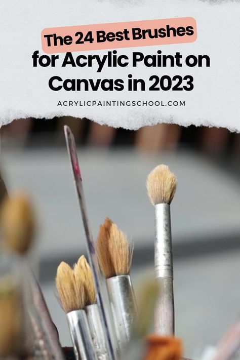 Are you tired of using the same old brushes for your acrylic paintings? Then head over to the blog to check out my guide on the 24 best brushes for acrylic paint on canvas in 2023. Best Acrylic Paint Brushes, Best Paint Brushes For Acrylic, Paint Brushes Guide, Artists Room, Paint On Canvas For Beginners, Things Painting, Value Painting, Pattern Design Drawing, Painting School