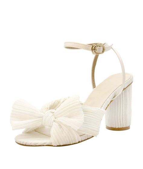 MUCCCUTE SANDALS Open toe Fashion Wedding Sisterhood Dresses, Dominican Wedding, Hoco Shoes, Hoco Inspo, White Sandals Heels, Bridal Heels, Bow Heels, Chunky Heels Sandals, Platform Heels Chunky