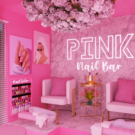 Nail Bar Blend Scene  DETAILS: MADE IN BLENDER 3.0 COMPATIBLE CYCLES FILE SIZE: 186.1 MB THIS IS NOT FOR YOUR SIMS 4 GAME IF... Pink Nail Salon, Ideas Decoracion Salon, Blender Scenes, Beauty Shop Decor, Salon Wallpaper, Makeup Studio Decor, Blender Scene, Nail Room Ideas, Nail Salon Interior Design