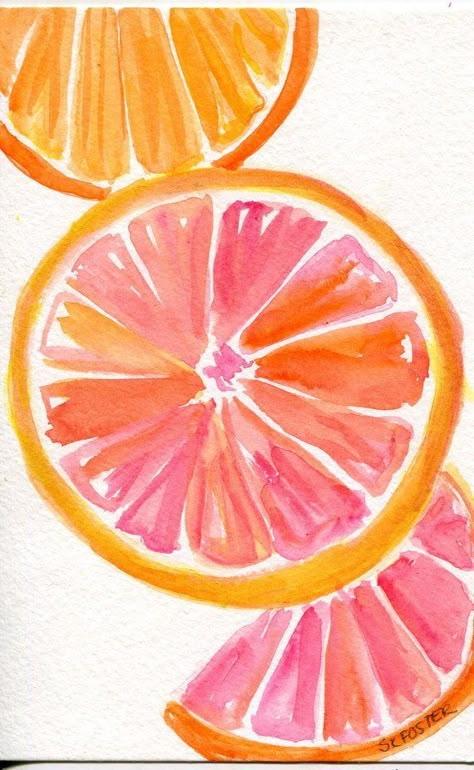 Orange Fruit Drawing, Grapefruit Painting, Fruit Drawing, Kitchen Decor Wall, Orange Watercolor, Art For Kitchen, Cute Summer Wallpapers, Wallpaper Iphone Summer, Watercolor Food