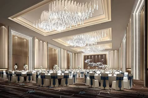 Interior Design New Classic, Ballroom Design, Event Venue Design, Wedding Banquet Hall, Luxury Lighting Design, Interior Design Layout, Function Hall, Hotel Ballroom, Party Hall