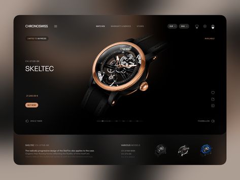 Watch Store Redesign Concept by NIKITIN Watch Website Design, Watch Poster Design, Watch Concept, Website Design Inspiration Layout, Design Cars, Luxury Watch Brands, Sports Graphic Design, Expensive Watches, Custom Website