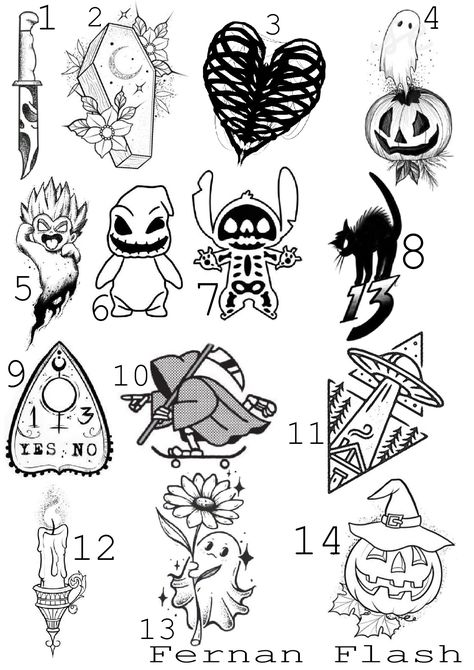 Halloween Tattoo Flash Sheet, Halloween Themed Tattoos, Halloween Themed Outfits, Pfp Animal, Halloween Tattoo Flash, Animal Couple, Tattoos 2023, 2023 Tattoo, Animal Pfp