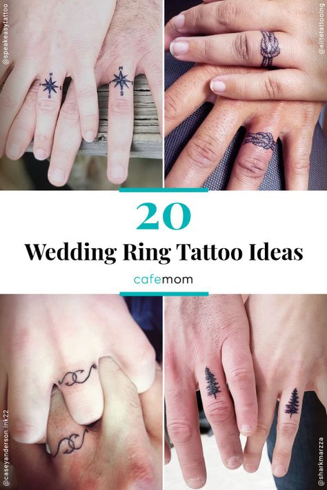 Wedding Ring Tattoo Ideas, Couple Ring Finger Tattoos, Tatoo Ring, Engagement Tattoos, Ring Tattoo Ideas, Wedding Ring Finger Tattoos, Tattoo Rings, Married Couple Tattoos, Marriage Tattoos