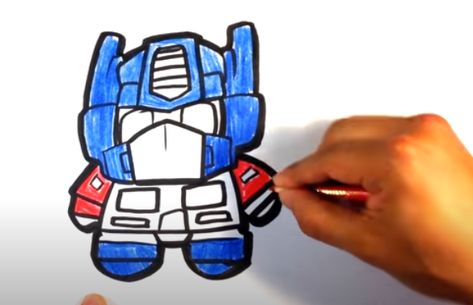 How to Draw Optimus Prime from Transformers (cute) - Easy Pictures to Draw #drawing #howtodraw #howtodrawprimetransformers Easy Transformers Drawings, Optimus Prime Drawing Easy, How To Draw Optimus Prime, Transformers Drawing Easy, Transformers Art Drawing, Optimus Prime Drawing, Draw Optimus Prime, Preschool Decorations, Optimus Prime Truck