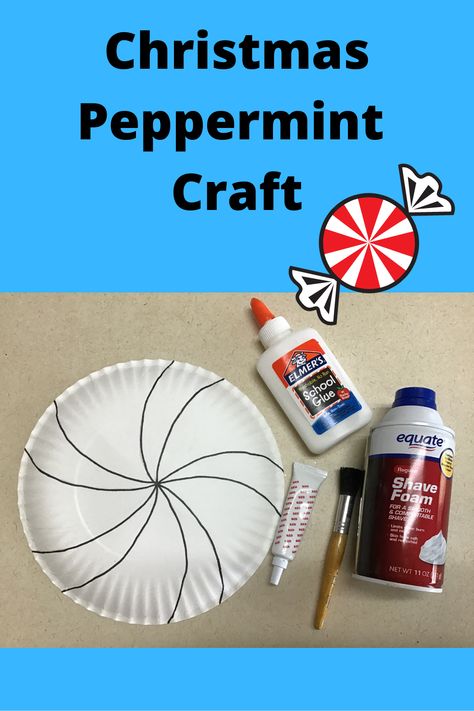 Peppermint Preschool Activities, Peppermint Crafts For Kids, Puffy Paint Christmas Crafts, Peppermint Crafts, Peppermint Candy Crafts, Encourage Mint, Paper Plate Art, Christmas Peppermint, Candy Paint