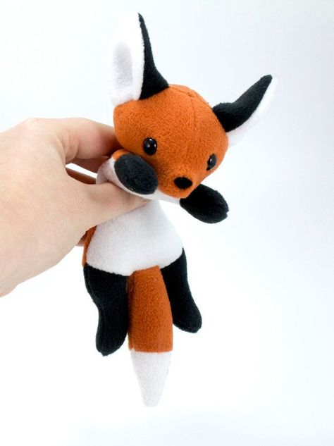 Beanie Fox Plush Toy Stuffed Animal Plushie by BeeZeeArt on Etsy Fox Plushie, Monkey Stuffed Animal, Dog Ears, Animal Sewing Patterns, Plushie Patterns, Sewing Stuffed Animals, Kawaii Plushies, Plush Pattern, 자수 디자인