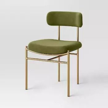 Armless Chairs : Dining Chairs : Target Velvet Dining Room Chairs, Gold Dining Chairs, Upholstered Dining Bench, Olive Green Velvet, Green Dining Chairs, Kursi Bar, Dining Room Seating, Mid Century Desk, Dining Chair Design