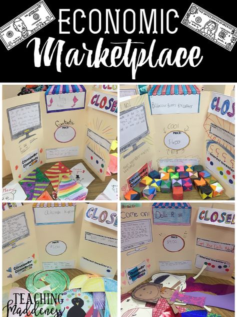 Madden's Marketplace {Economics Shops} - *Teaching Maddeness* Teammate Gifts, Elementary Economics, Economics For Kids, Producers And Consumers, Service Learning Projects, Teaching Economics, Economics Project, Market Day Ideas, Third Grade Social Studies