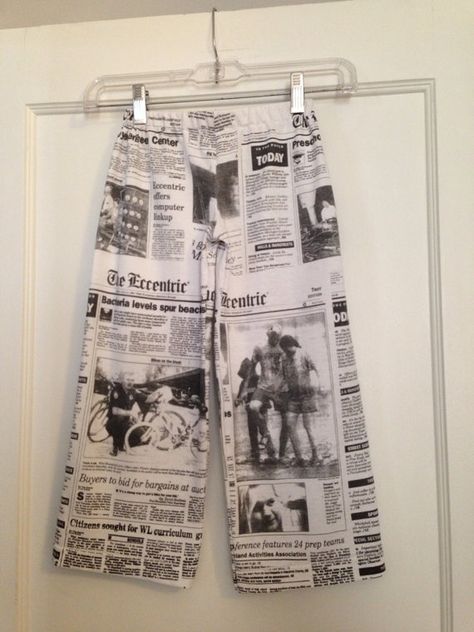 Newspaper Print upcycled toddler pants black and by CozyByJosie, $12.00 Newspaper Jeans, Newspaper Pants Outfit, Newspaper Top, Newspaper Print Pants, Newspaper Print Corset Top, Toddler Pants, Newspaper Printing, Dream Wardrobe, Trending Outfits