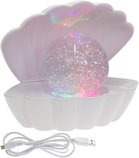 L & P Home & Gifts Lesser & Pavey White Glitter Pearl Seashell Colour Changing Mood Light (LP49420) : Amazon.co.uk: Lighting Sea Shell Lamp, Living Room Decor Aesthetic, Colour Changing Lights, Glitter Lamp, Pearl Seashell, Mood Lamp, Shell Lamp, Glitter Ball, Mood Lamps